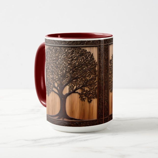Mug Flora australienne : Impression en bois de Wattle  (Devant gauche)