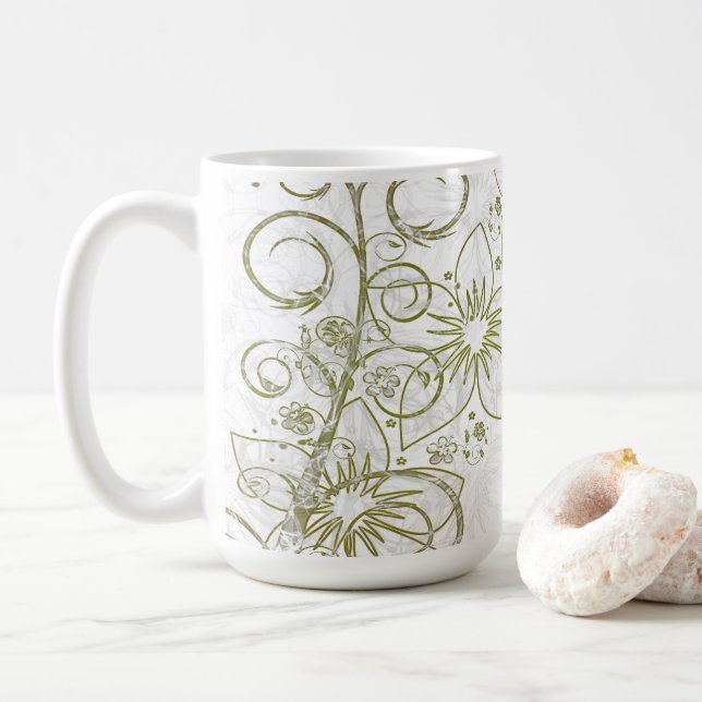 Mug Floral, 15 oz (Avec donut)