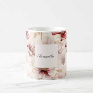 Mug Floral à la crème bourguignonne