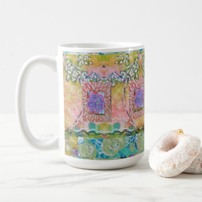 Mug Floral Abstrait (Avec donut)