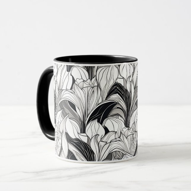 Mug floral Art Déco (Devant gauche)