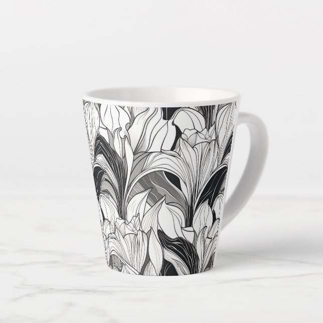 Mug floral Art déco 12oz (Angle droit)