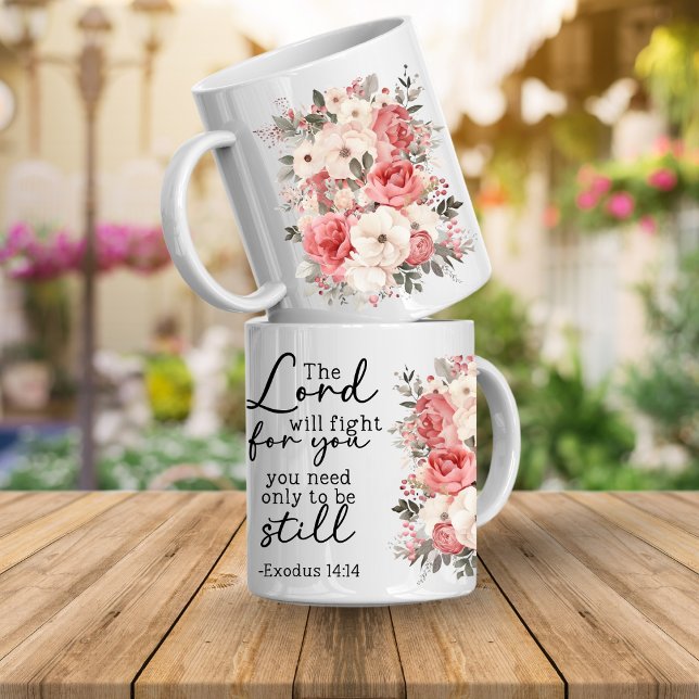 Mug Floral avec Écriture Chrétienne (Bible verse floral mugs that are inspirational faith scriptures that will encourage and inspire you)