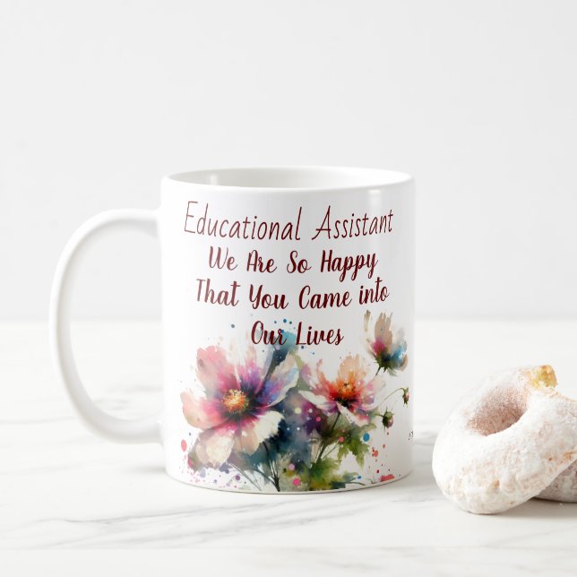 Mug Floral Berry Colonnes/ Assistant éducatif (Avec donut)