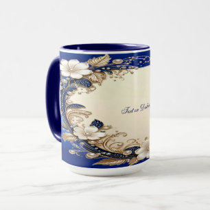 Mug Floral Bleu Blanc