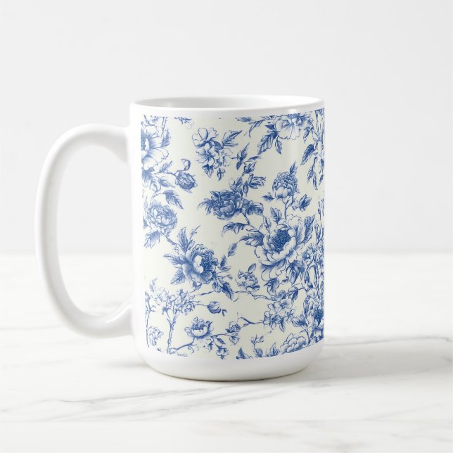 Mug Floral Bleu Chinoiserie (Gauche)