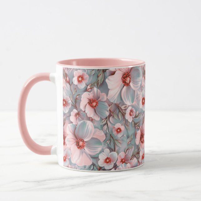 Mug Floral bleu doux (Gauche)