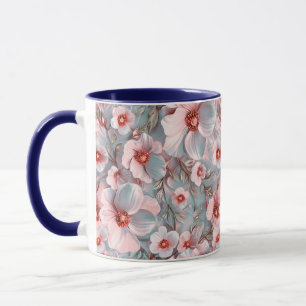 Mug Floral bleu doux