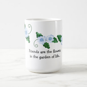 Mug Floral bleu doux avec amitié