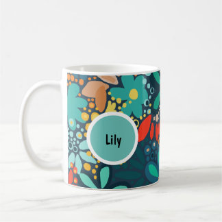 Mug Floral bleu foncé moderne