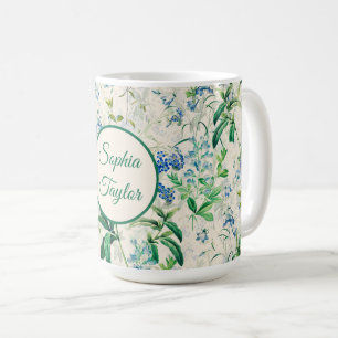 Mug Floral bleu vintage