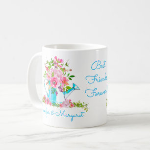 Mug Floral Blue Meilleurs Amis Personnalisé Dire BFF