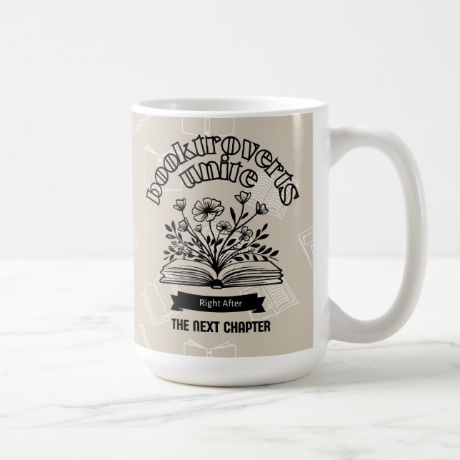Mug Floral "Booktroverts Unite" (Droite)