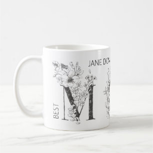 Mug Floral Botanical MOM Monogramme Texte personnalisé