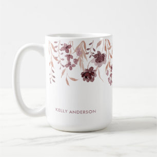 Mug Floral Botanique Feuillage Tendance Monogrammé