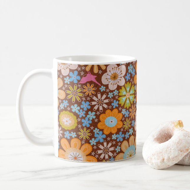 Mug Floral brillant (Avec donut)