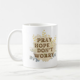 Mug floral catholique 'Priez, espérez, ne vous inq