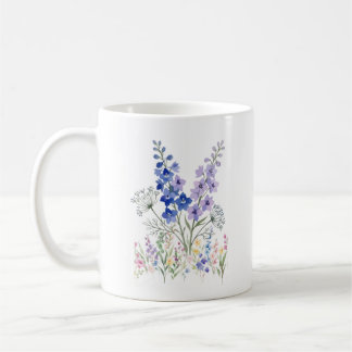 Mug Floral Champêtre Bleu & Lavande – Fleurs Délic
