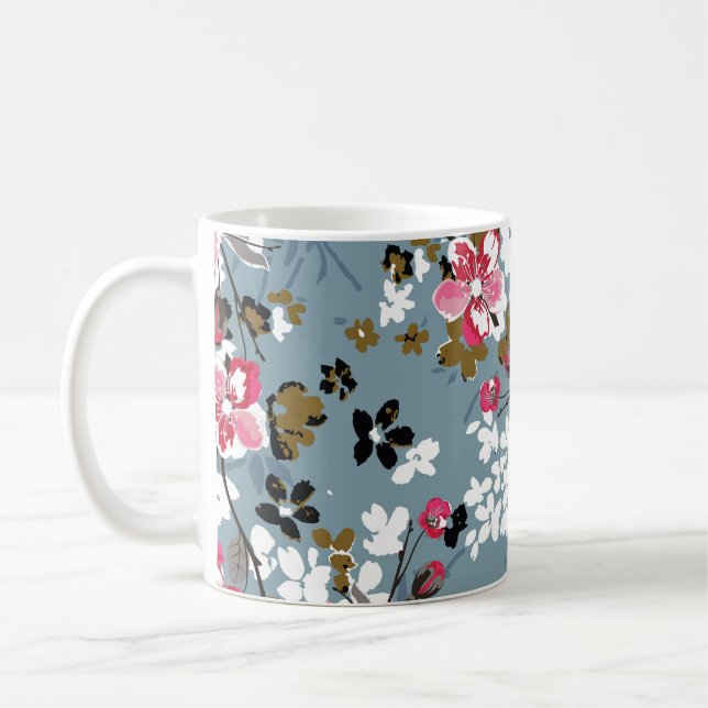 Mug Floral Chic : Petits Arrière - plans en fleurs (Gauche)