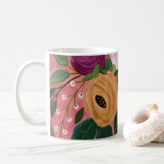 Mug Floral de Boho (Avec donut)