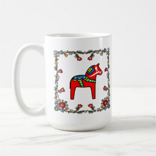 Mug Floral de Bunad norvégien avec Dala Horse