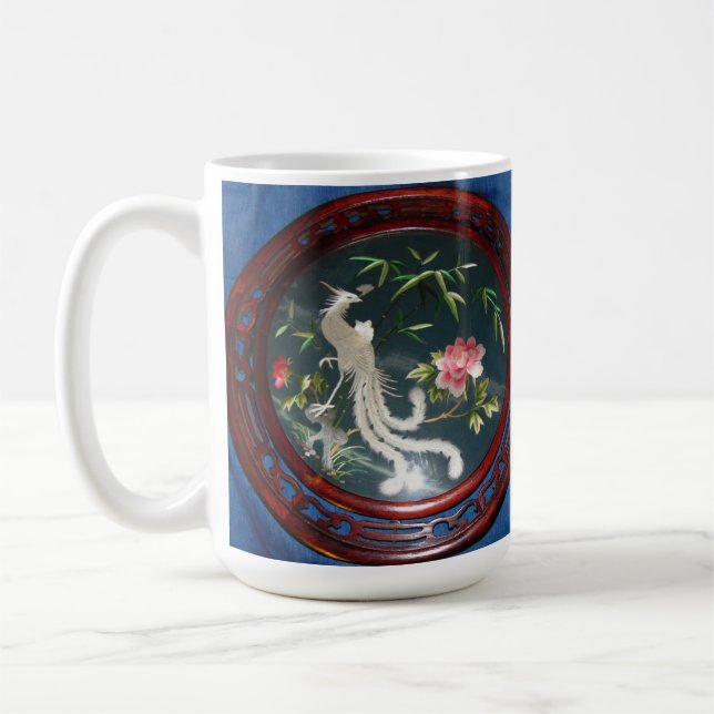 MUG FLORAL DE CAFÉ JAPONAIS BLANC PEACOCK (Gauche)
