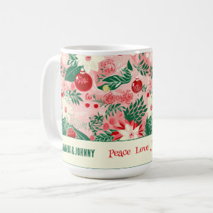 Mug Floral de Noël coloré Personnalisé