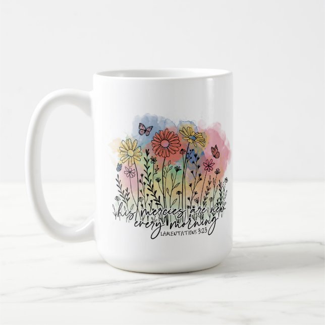 Mug floral des femmes chrétiennes avec versets de  (Gauche)