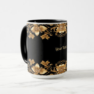 Mug floral doré