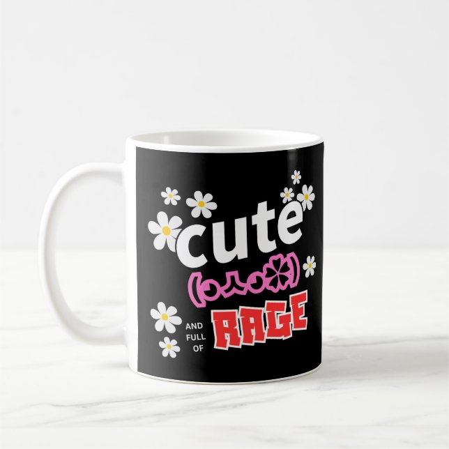 Mug Floral Drôle et Plein de Rage (Gauche)