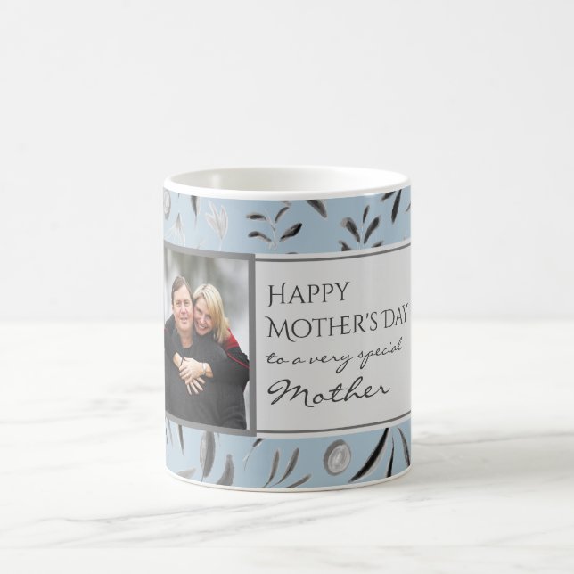 Mug Floral DUSKY BLUE Joyeuse Fête des Mères MÈRE Phot (Centre)