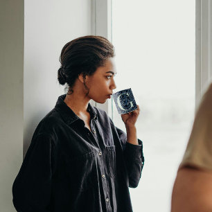 Mug Floral Elegant Classy Monogramme G bleu avec phras