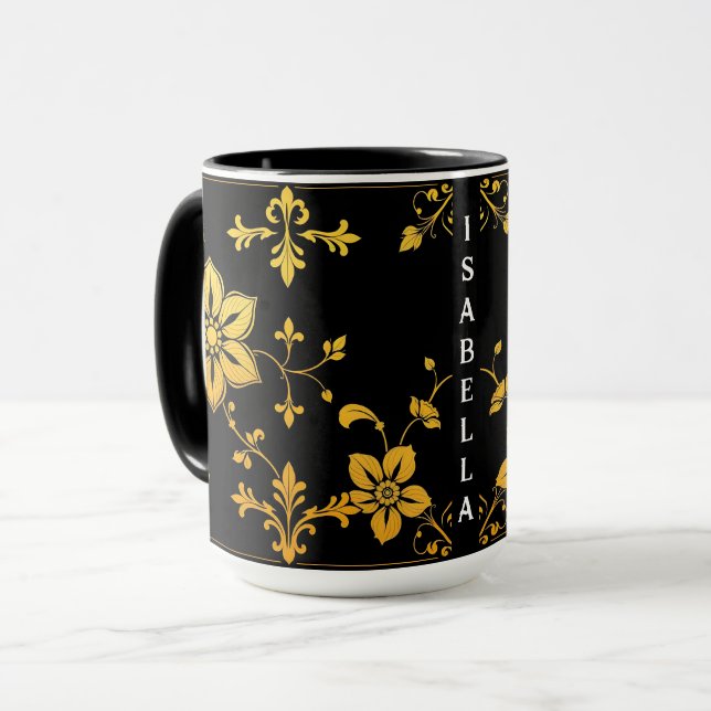 Mug Floral Elegant Luxury Collection Populaire (Devant gauche)