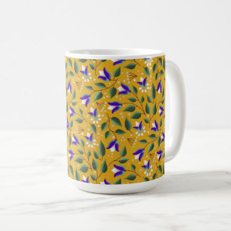 Mug floral en jaune et violet