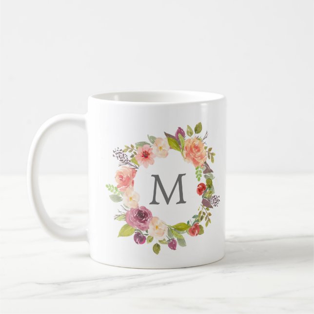 Mug Floral Été Vibrant | Musique monogramme (Gauche)