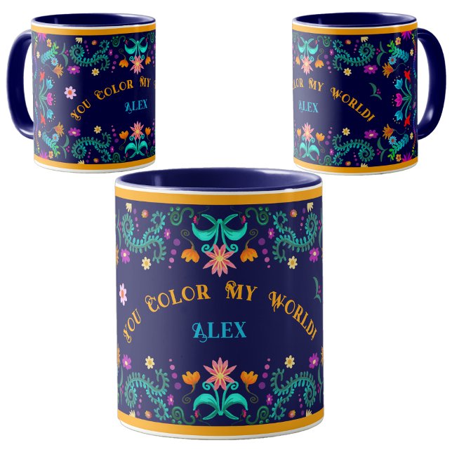 Mug Floral Fiesta Artisanat Populaire Mexicain Vous co (Créateur téléchargé)