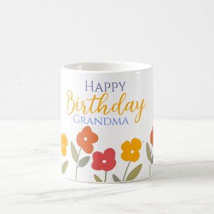Mug Floral Fleur coloré Joyeux Grand-mère d'anniversai