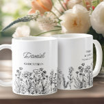 Mug Floral fleur sauvage N'Importe Quelle Ligne Couleu<br><div class="desc">Mug cadeau mariage fleur sauvage pour n'importe qui dans votre fête de mariage. Facile de personnaliser un tasse votre meilleur homme, groomsmen etc et vous pouvez également ajouter le nom de la mariée et du marié et leur date mariage sur le côté opposé. Design floral boho simple et élégant avec...</div>