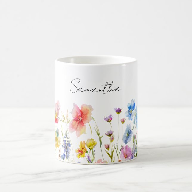 Mug Floral Fleur sauvage personnalisé (Centre)