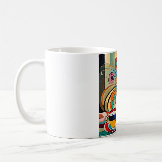 Mug Floral Flowers Colourful Modern Abstract Art Print (Gauche)