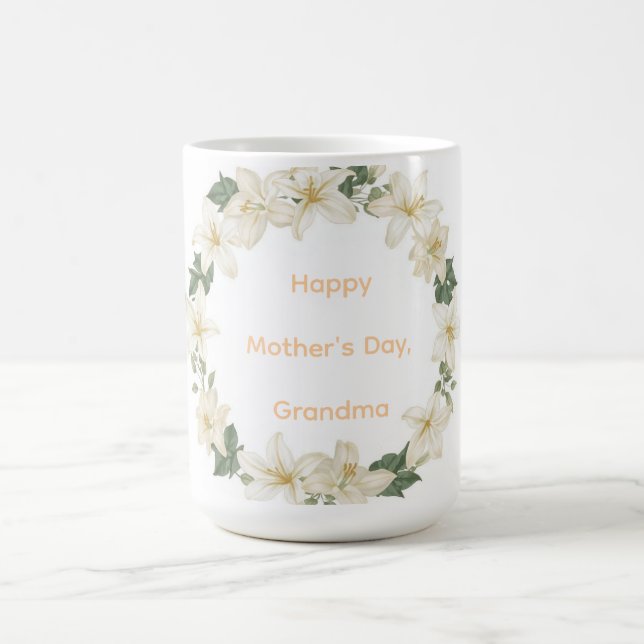 Mug Floral Grandma Wreath Mothers Day Gift (Centre)