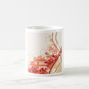 Mug Floral House Illustration Swirl et Motif de la nat