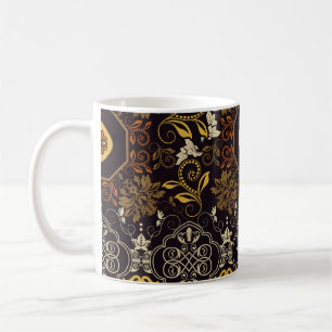 Mug Floral Indien : Coloré Foncé Sans Fil.