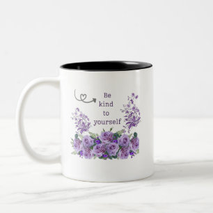 Mug floral inspirant Soyez gentil avec vous-même