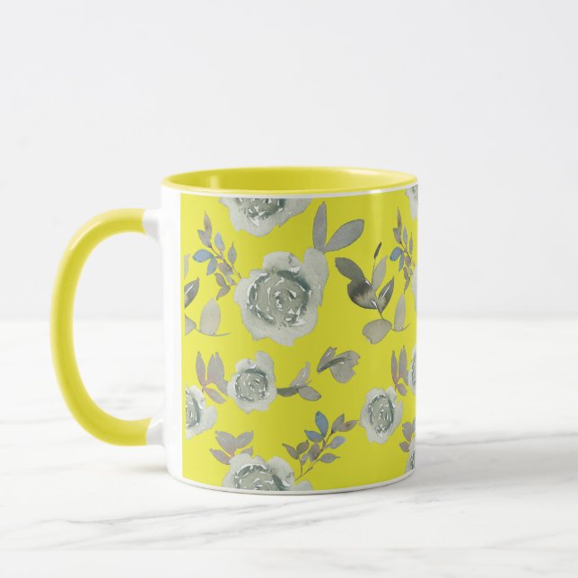 Mug floral jaune  (Gauche)