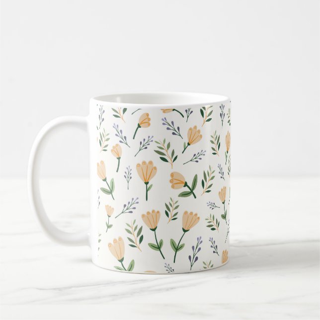 Mug Floral jaune moderne (Gauche)