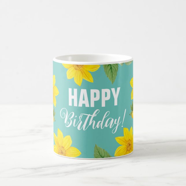 Mug Floral Joyeux anniversaire (Centre)