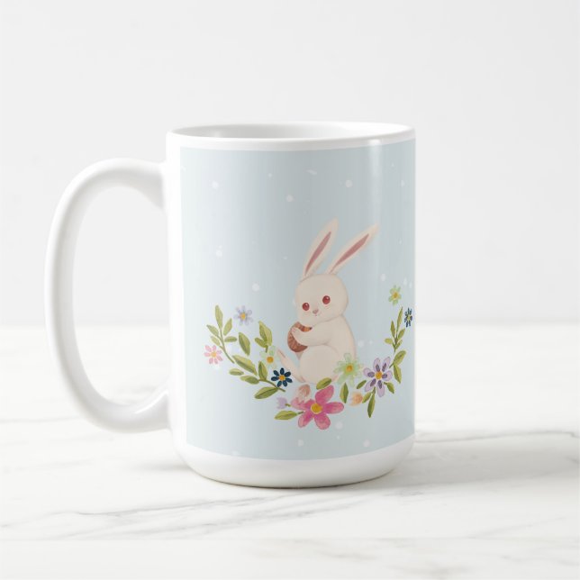 Mug Floral Joyeux Événement de Pâques sur mesure Rabbi (Gauche)