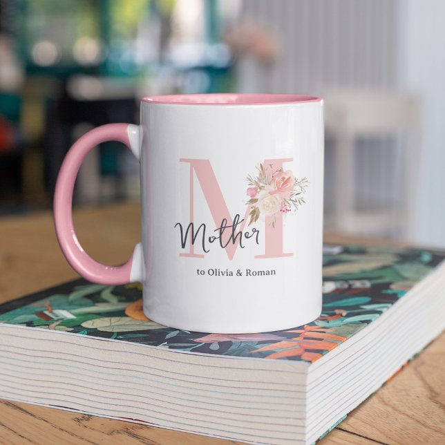 Mug Floral mère initiale mère (Créateur téléchargé)