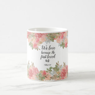 Mug Floral moderne 1 John 4:19